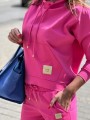 Bluza Dresowa AMY kangurek LUISE różowa z wiskozą