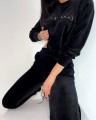 Welurowy Komplet Dresowy LAURA ROSA czarny