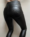 Legginsy pantera błysk eko skóra ocieplane by Mielczarkowski