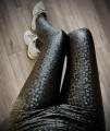 Legginsy pantera błysk eko skóra ocieplane by Mielczarkowski