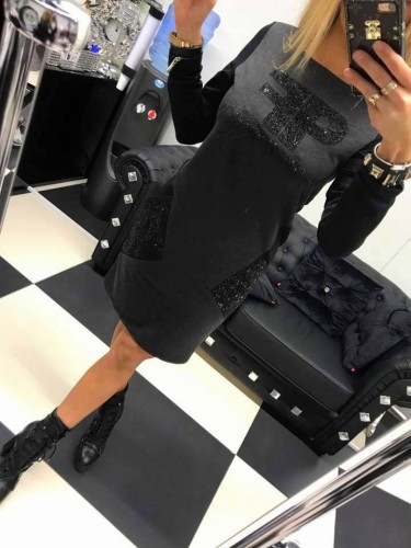 Ekskluzywna Sukienka z kieszeniami błyszczące kamienie PAPARAZZI FASHION