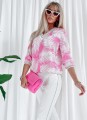 Bluzka Vneck  Pink & White LUISE
