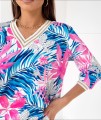 Bluzka Vneck  Tropical LUISE morski