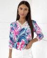 Bluzka Vneck  Tropical LUISE morski