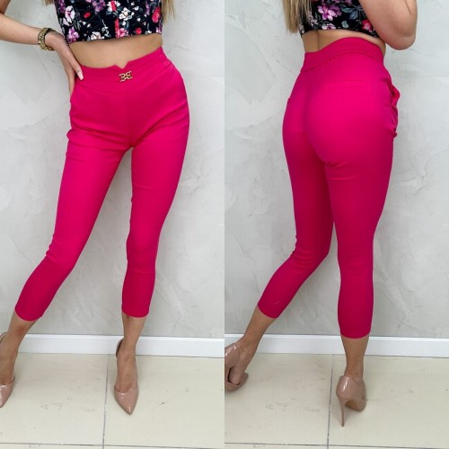 Spodnie cygaretki Freesia 7/8 amarantowe L114