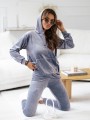 Welurowy komplet dresowy z legginsami SZARY