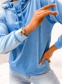 Bluza welurowa HOODIE błękitna