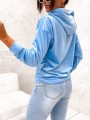 Bluza welurowa HOODIE błękitna