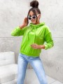 Bluza welurowa HOODIE limonka