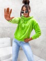 Bluza welurowa HOODIE limonka
