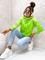 Bluza welurowa HOODIE limonka