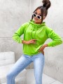 Bluza welurowa HOODIE limonka