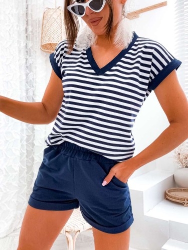 Komplet bawełniany SAIL granatowy