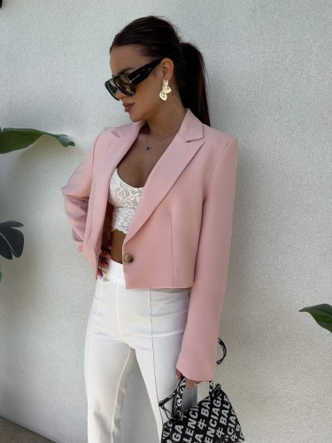 Marynarka żakiet SLIM pudrowy róż BY ME