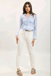 Białe spodnie jeans Toxik H2644-4