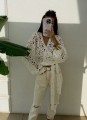 Kimono AŻUROWE NEW koła – jasny beż BY ME