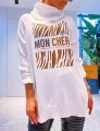 SWETER OVERSIZE Z GOLFEM MON CHERI ecru