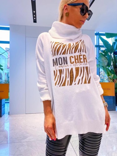 SWETER OVERSIZE Z GOLFEM MON CHERI ecru
