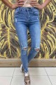 Spodnie Jeans Rurki  z dziurami i przetarciami PUSH UP